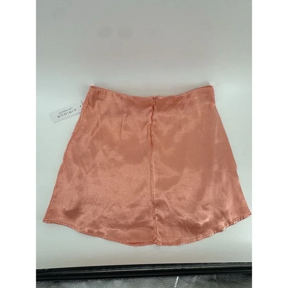 Kirious Los Angeles Peach Satin Mini Skirt S Slip Style Silky Skirt Sexy Flirty - Picture 5 of 11